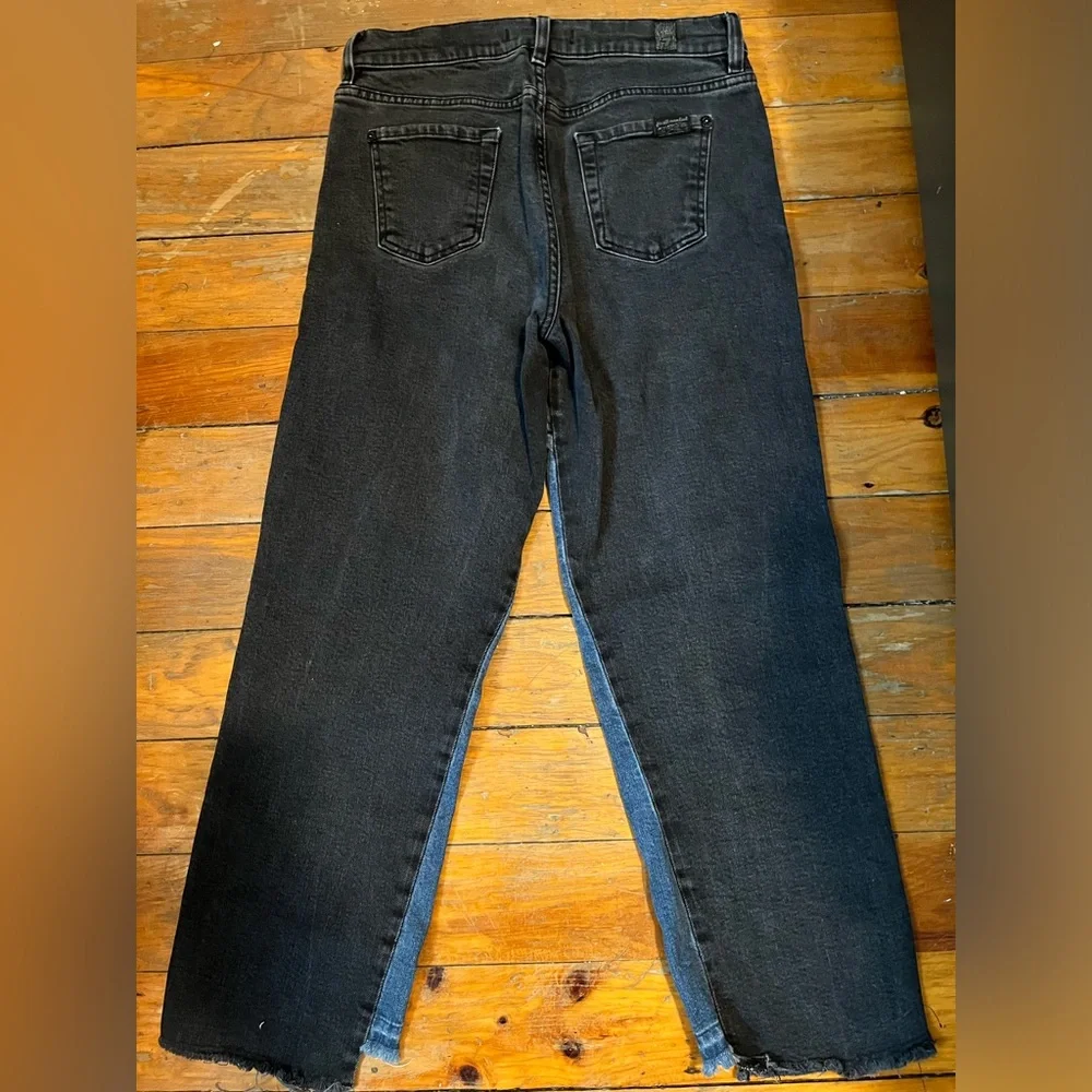 7 For All Mankind Women’s Jeans Blue/Black Two Tone High Waist Size 25 - Picture 10 of 10